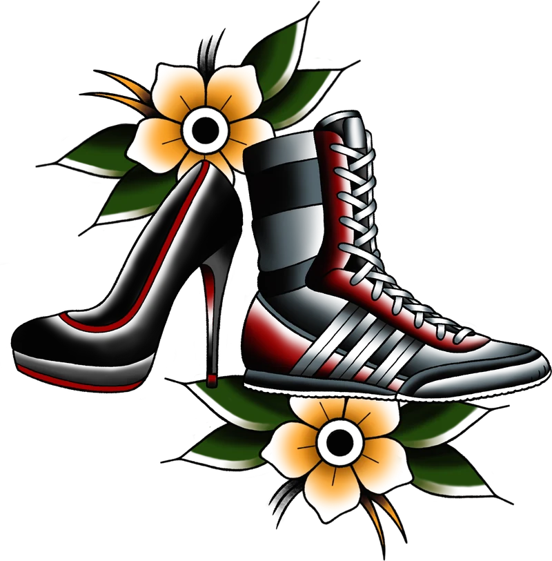 Illustration Pumps und Boxschuh Frauenboxen